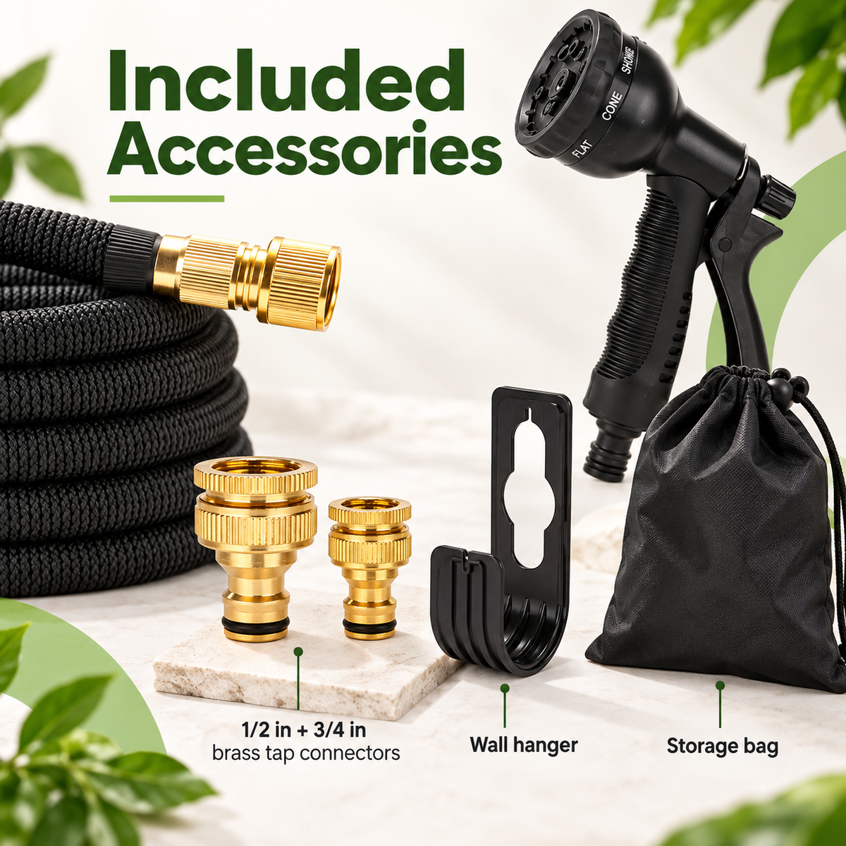 Expandable Garden Hose with Nozzle – Flexible Water Hose, 7.5–30m