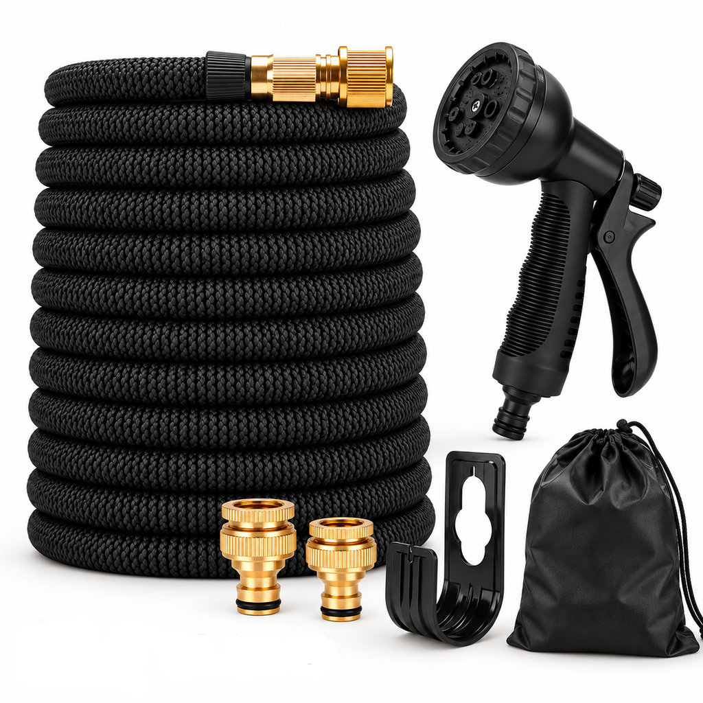 Expandable Garden Hose with Nozzle – Flexible Water Hose, 7.5–30m