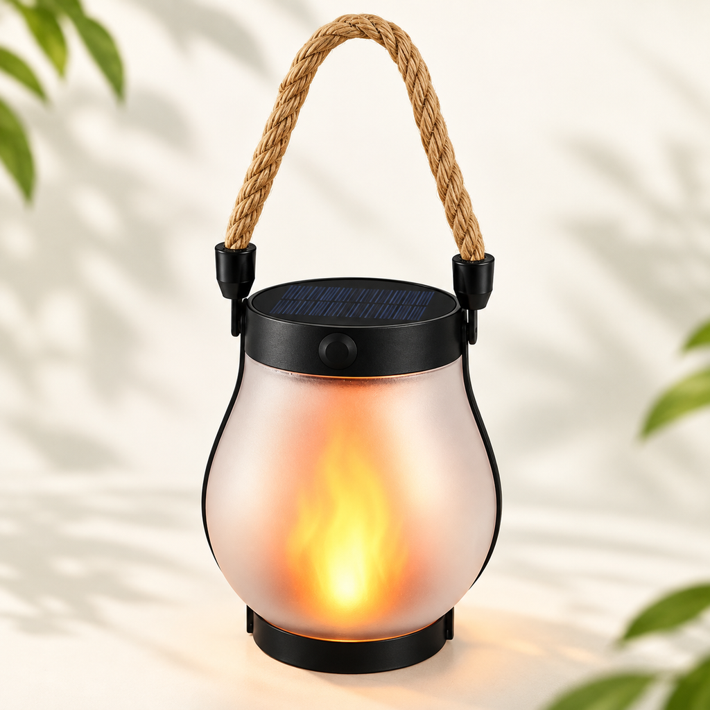 Solar Lanterns with Flame Glow – LED Garden Lanterns, Patio Lights