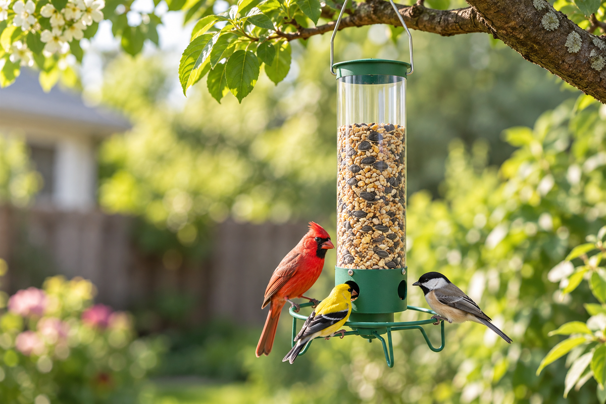 Hanging Bird Feeder – Wild Bird Seed Feeder for Outdoor Garden