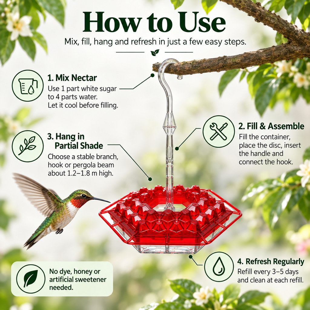 Hummingbird Feeder – Ant-Proof Hanging Bird Feeder with Hook