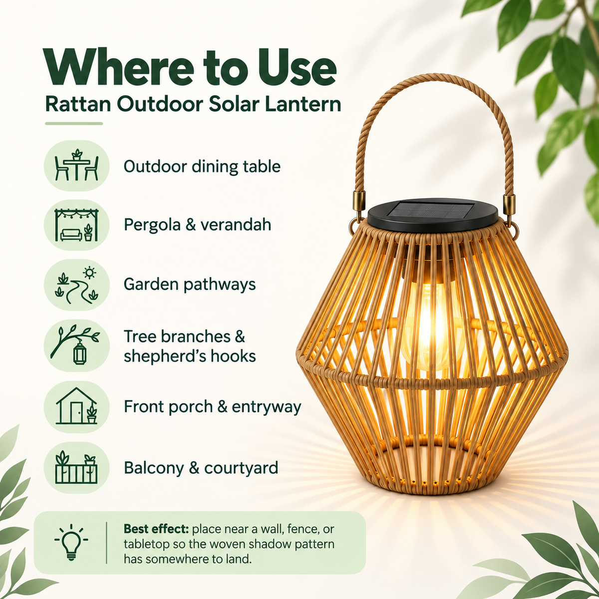 Rattan Outdoor Lanterns – Solar Lights, Hanging Garden Lanterns