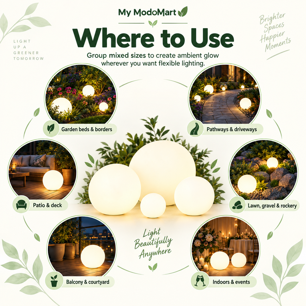 Rechargeable Garden Lights – LED Balls with Remote, Mood Lighting