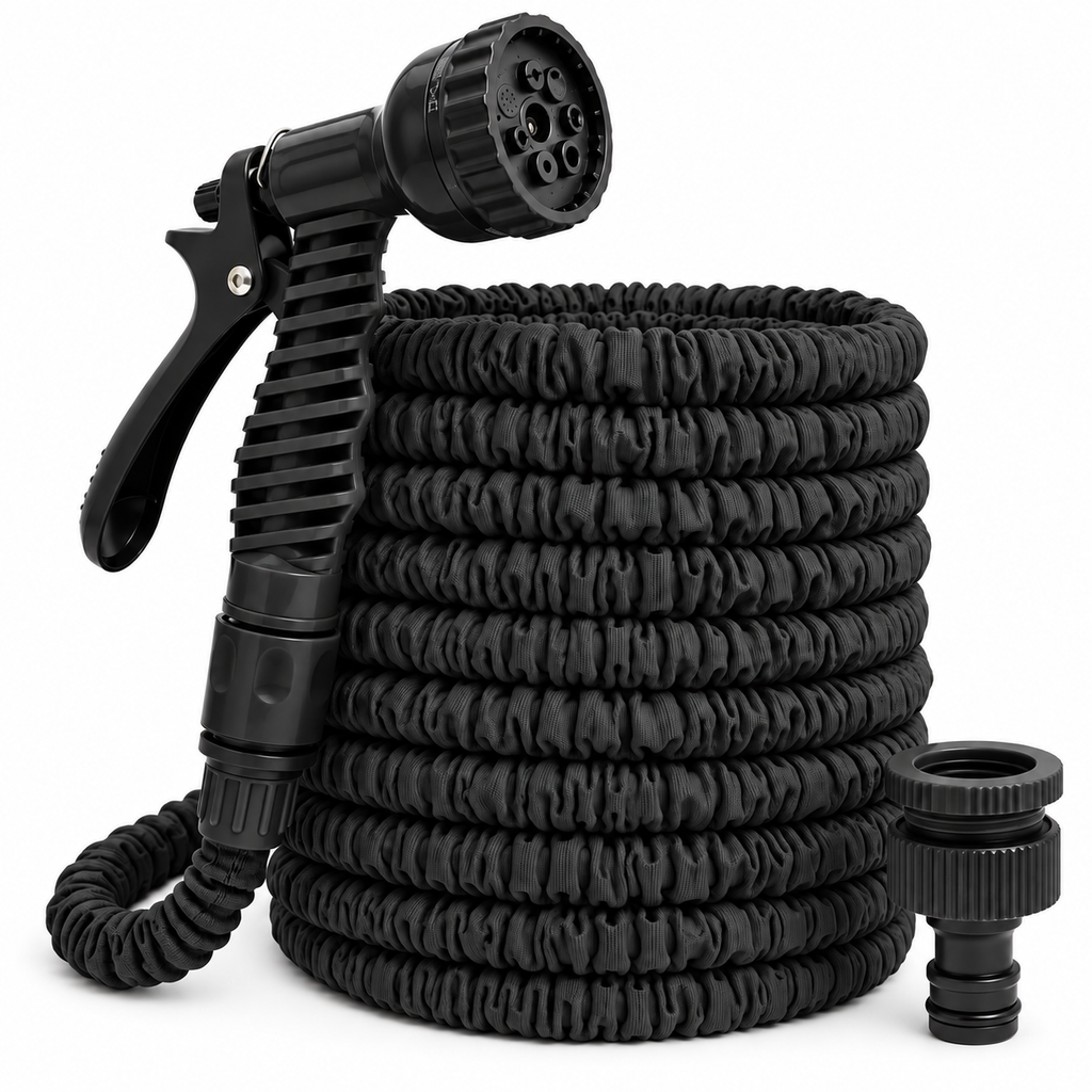 Kink-Free Expandable Water Hose – Flexible Garden Hose with 7-Function Spray Nozzle
