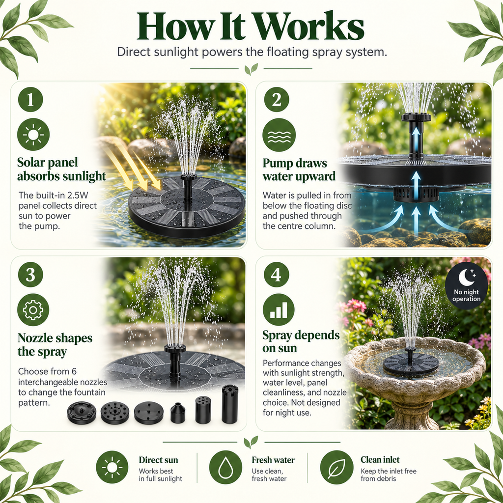 Solar Water Fountain – Bird Bath Fountain and Solar Fountain Pump