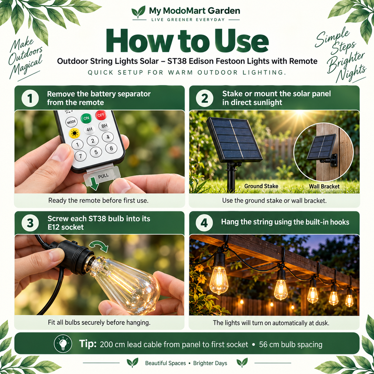 Solar Festoon Lights – Outdoor Party Lights and Edison Bulb Lights