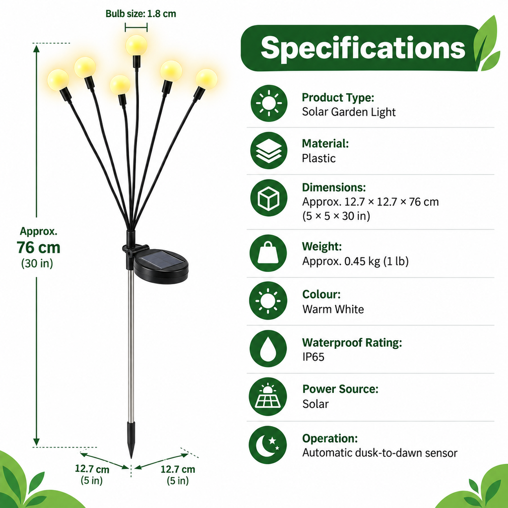 Solar Firefly Lights – Outdoor Solar Garden Lights, IP65