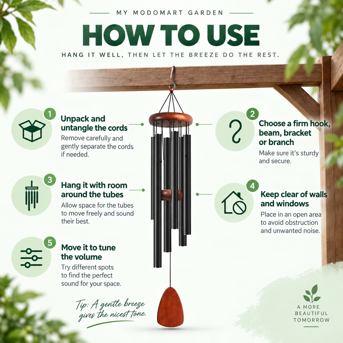 Wind Chimes for Garden – Sympathy Gift and Memorial Wind Chimes
