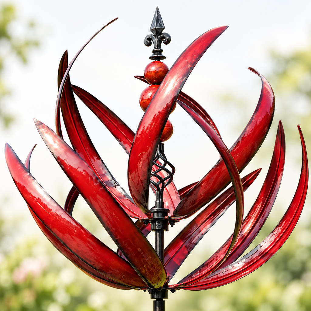 Lotus Wind Spinner – Metal Garden Decor and Garden Ornaments, 90cm