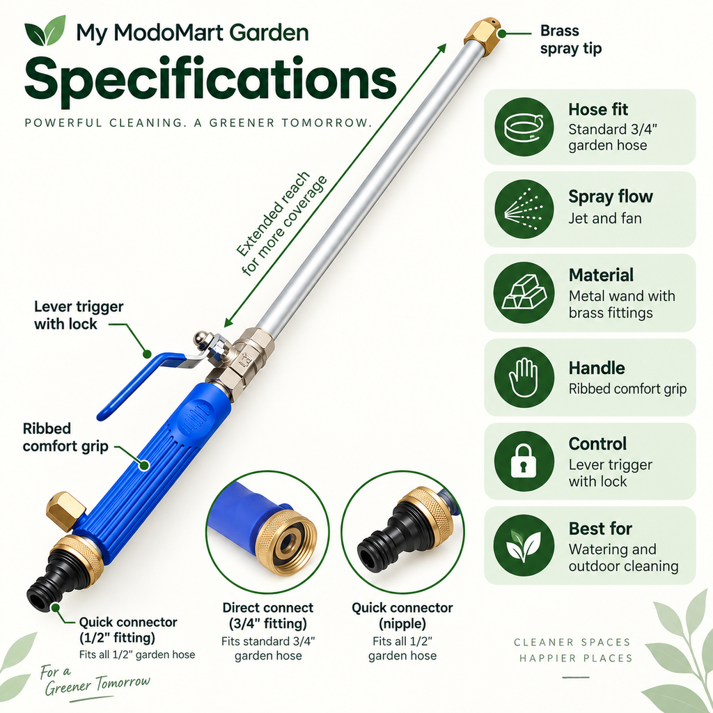 High Pressure Hose Spray Wand – Garden Hose Nozzle