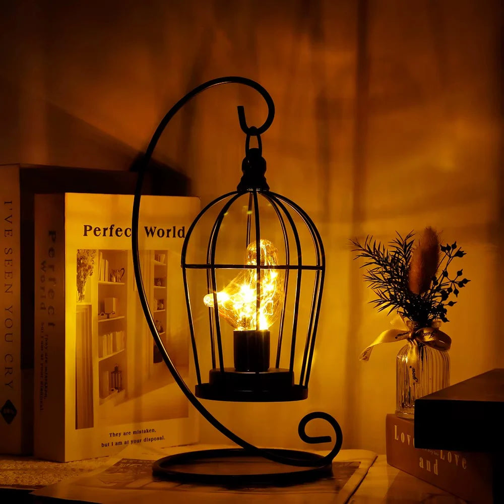 Creative Vintage Birdcage Table Lamp