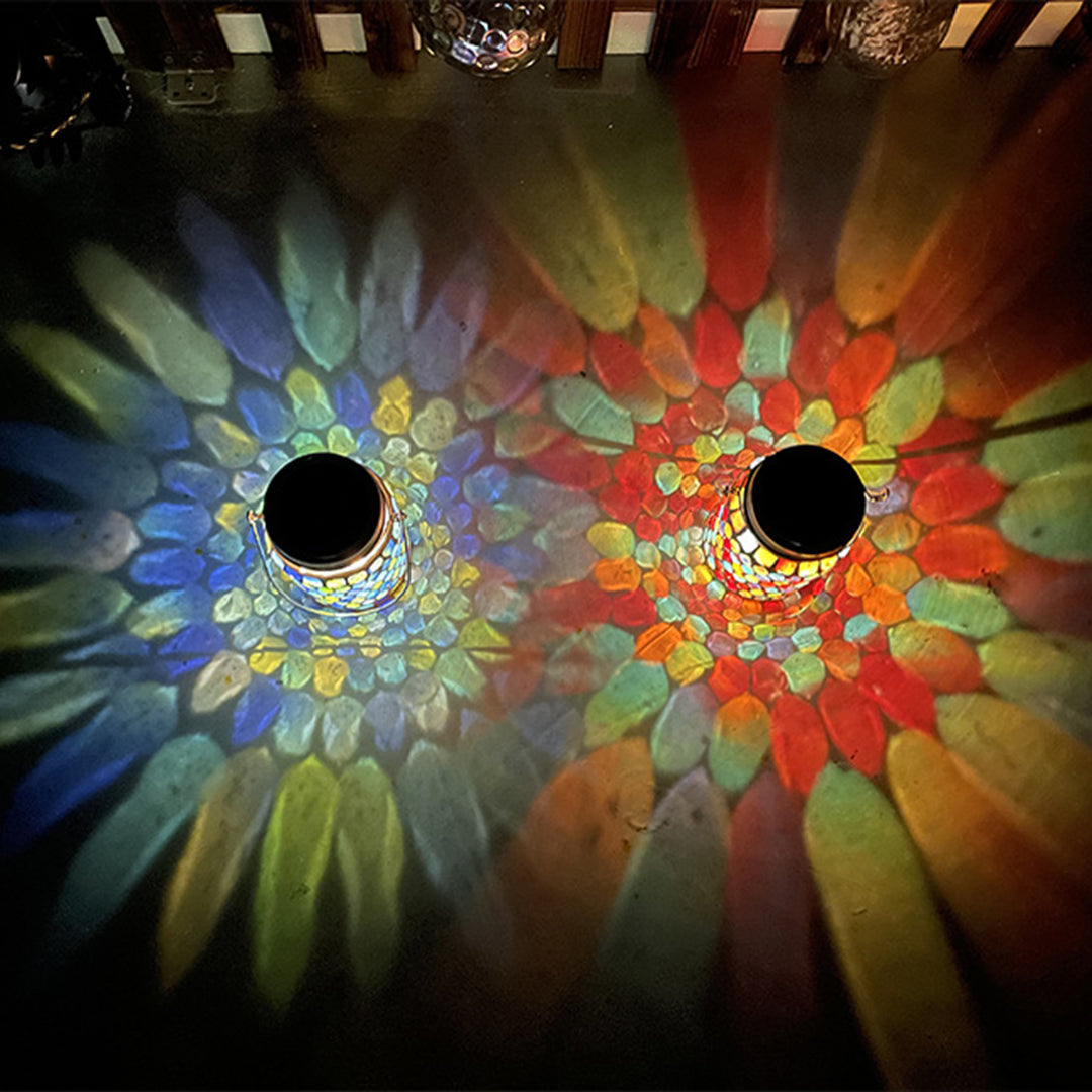 Solar Garden Lights – Handcrafted Stained Glass Lantern with Waterproof Design 7