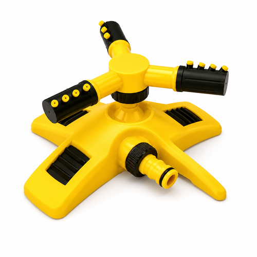 360° Rotating Garden Sprinkler – Triple Nozzle Lawn Water Sprinkler