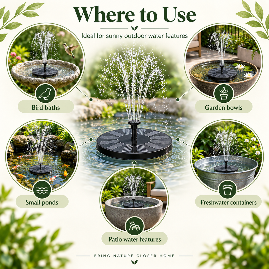 Solar Water Fountain – Bird Bath Fountain and Solar Fountain Pump