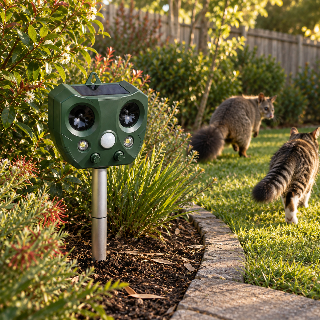 Possum Deterrent – Ultrasonic Pest Repeller and Cat Deterrent, Solar