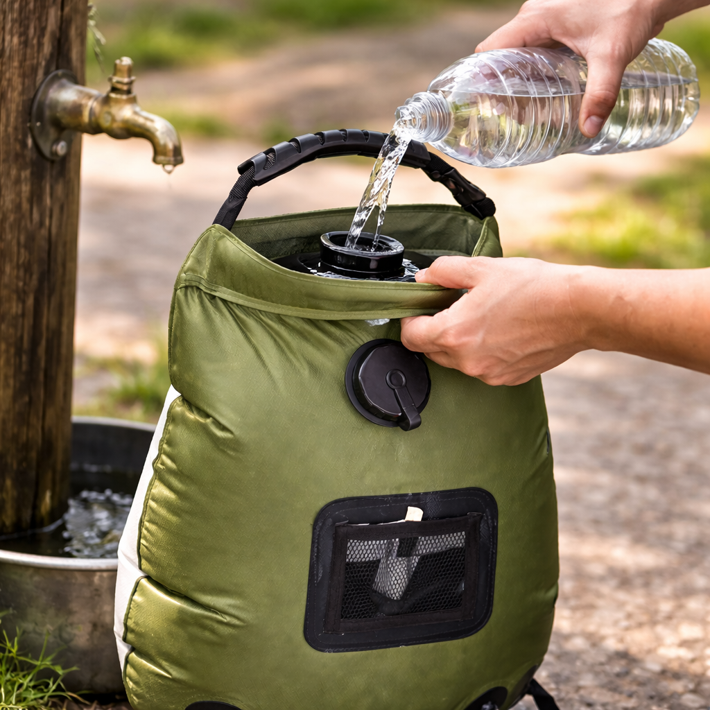 20L Portable Solar Shower Bag – Outdoor Hanging Shower with Hose and Control Head