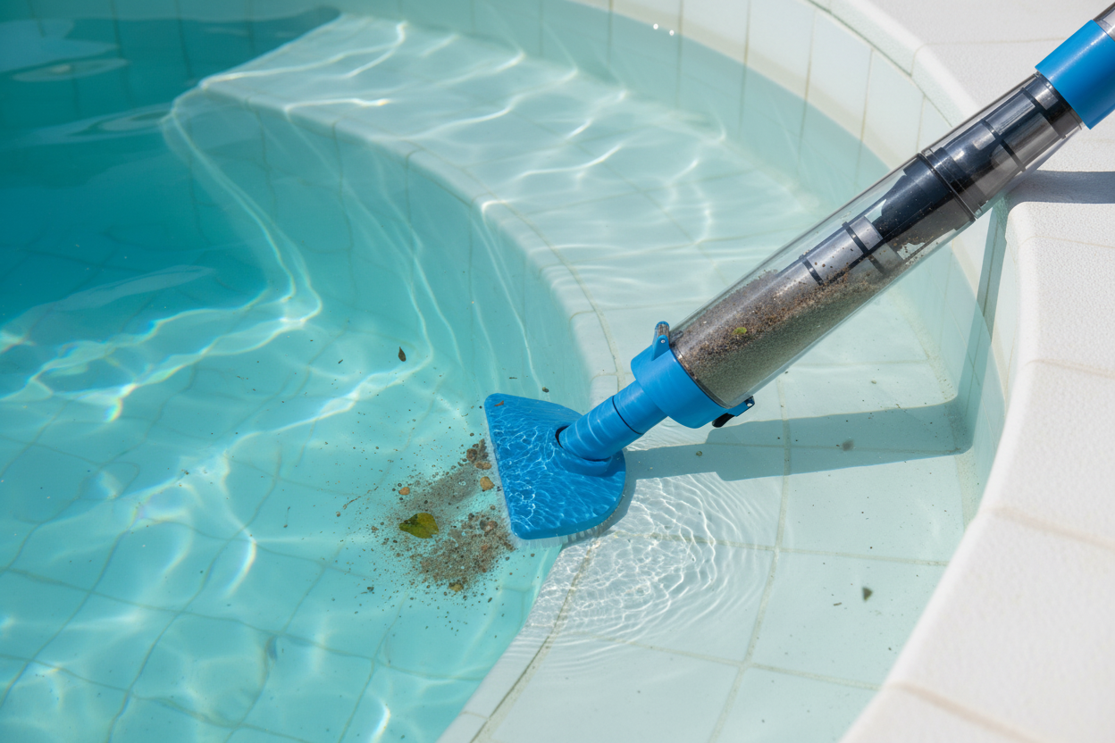 Cleaning spa steps and corners