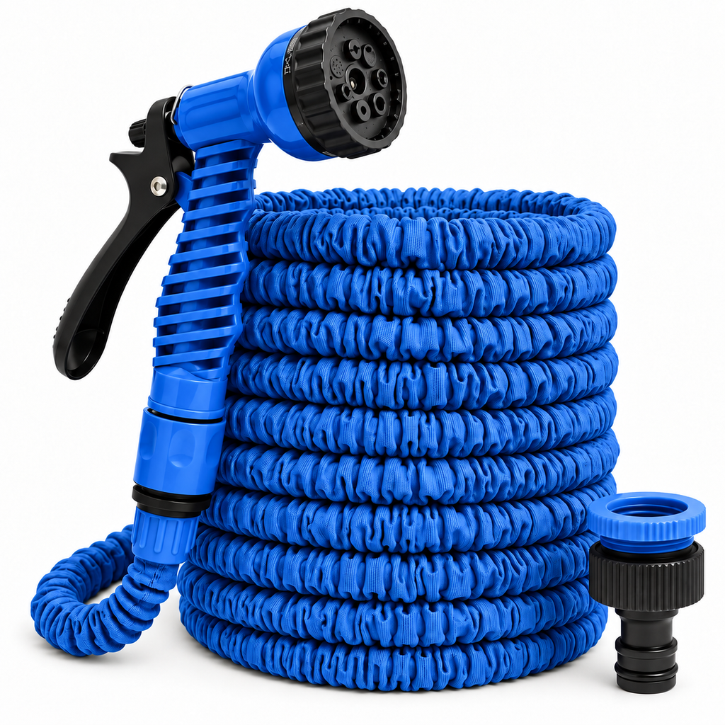 Kink-Free Expandable Water Hose – Flexible Garden Hose with 7-Function Spray Nozzle