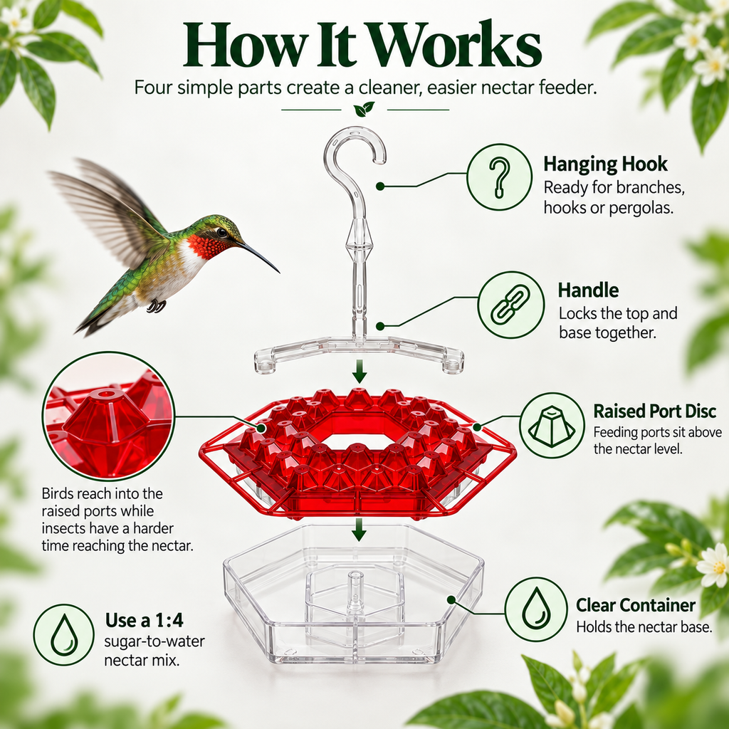 Hummingbird Feeder – Ant-Proof Hanging Bird Feeder with Hook