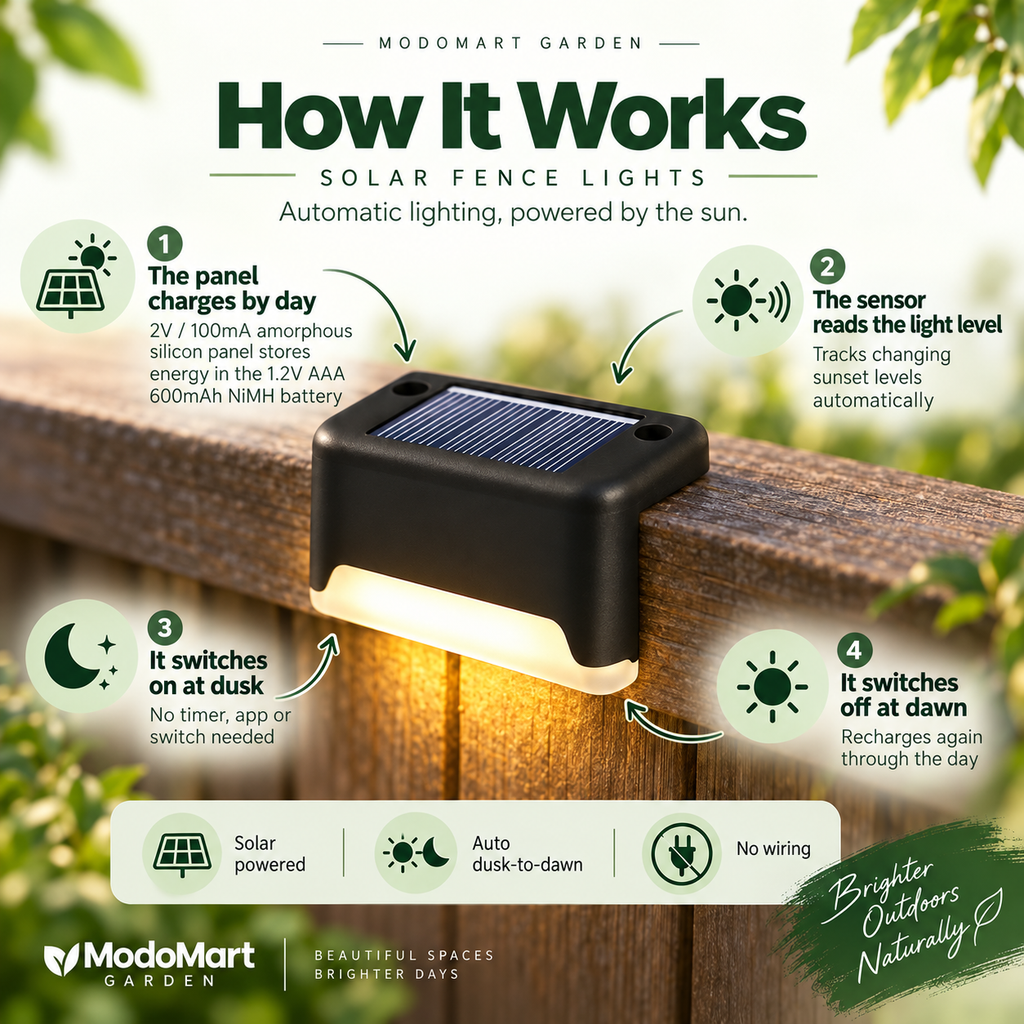 Solar Fence Lights – Solar Wall Lights and Deck Lights, 4 or 8 Pack