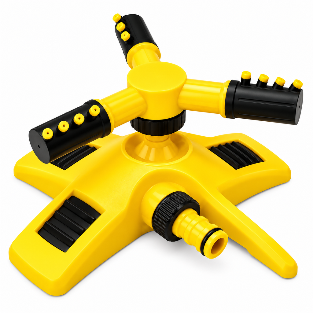 360° Rotating Garden Sprinkler – Triple Nozzle Lawn Water Sprinkler