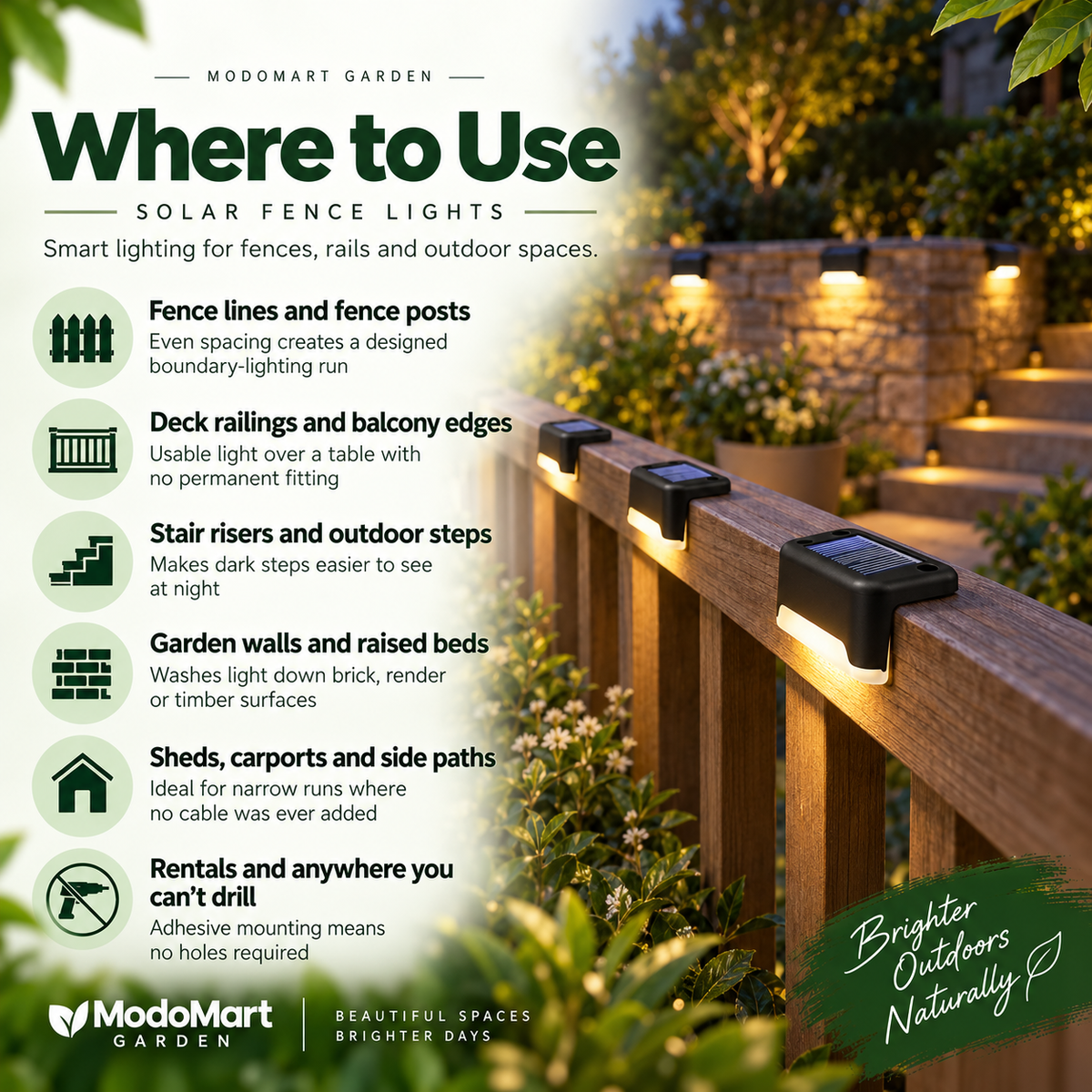 Solar Fence Lights – Solar Wall Lights and Deck Lights, 4 or 8 Pack
