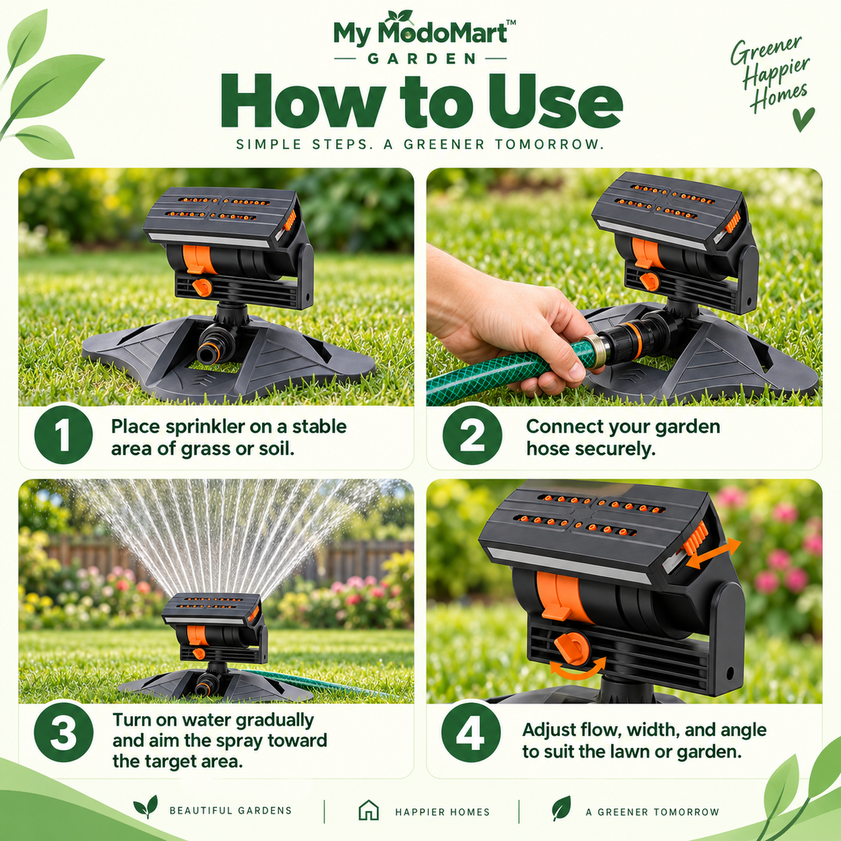 Adjustable Garden Water Sprinkler – Lawn Sprinkler