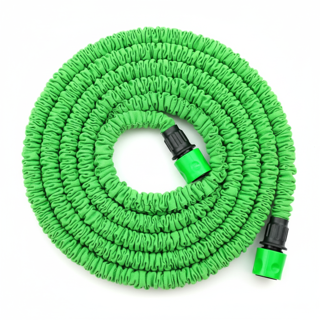 Expandable Garden Hose - aerial coiled view