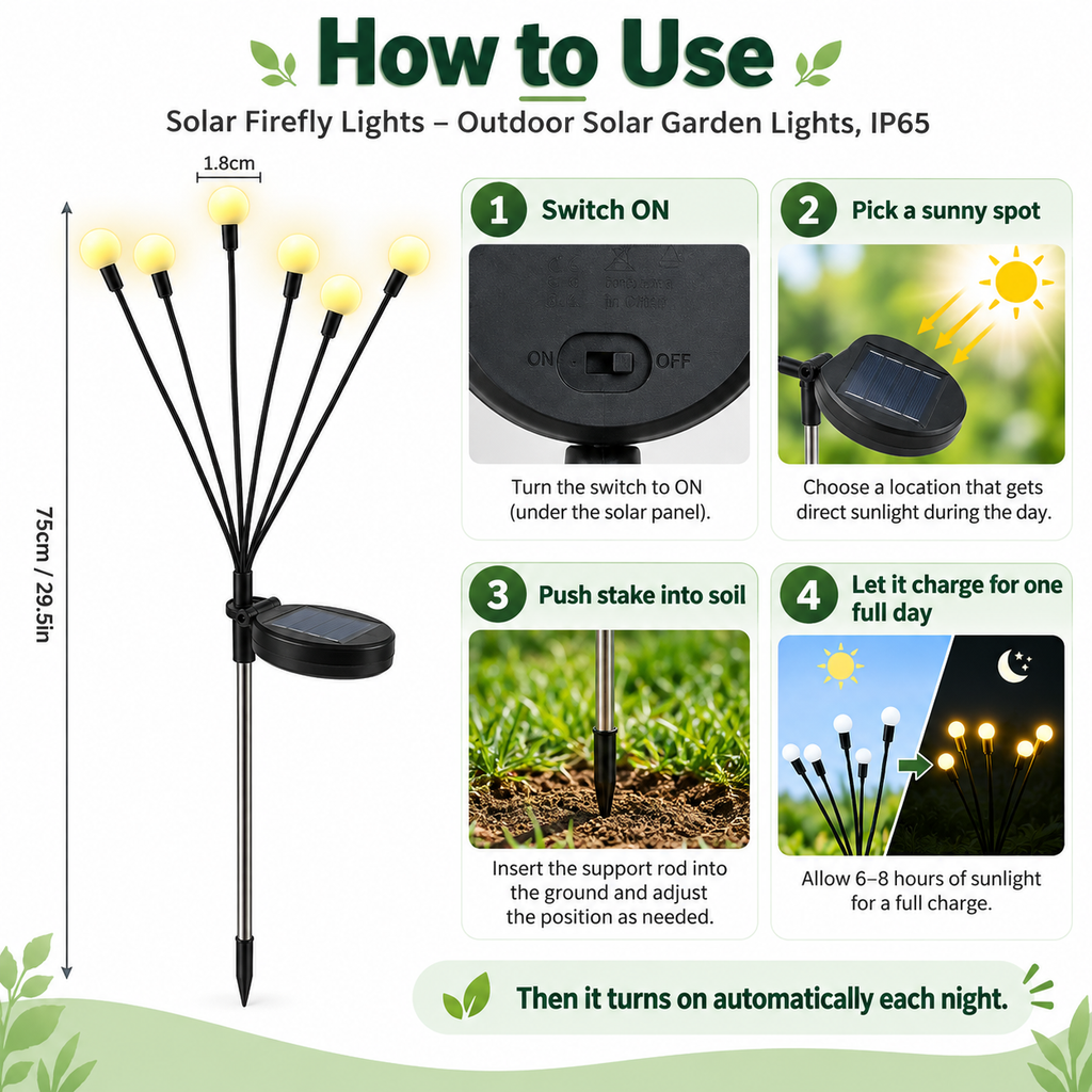 Solar Firefly Lights – Outdoor Solar Garden Lights, IP65