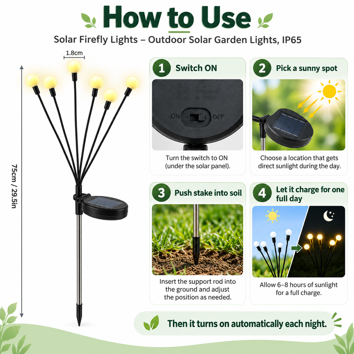 Solar Firefly Lights – Outdoor Solar Garden Lights, IP65