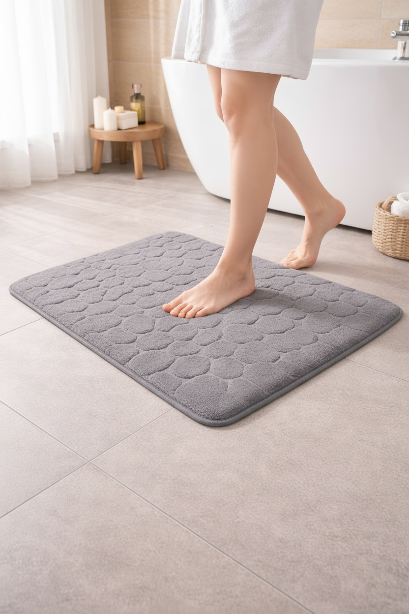 Feet on mat - spa bathroom