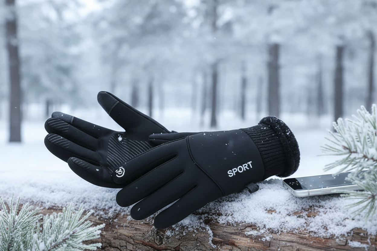Insulated Waterproof Outdoor Gloves in winter setting
