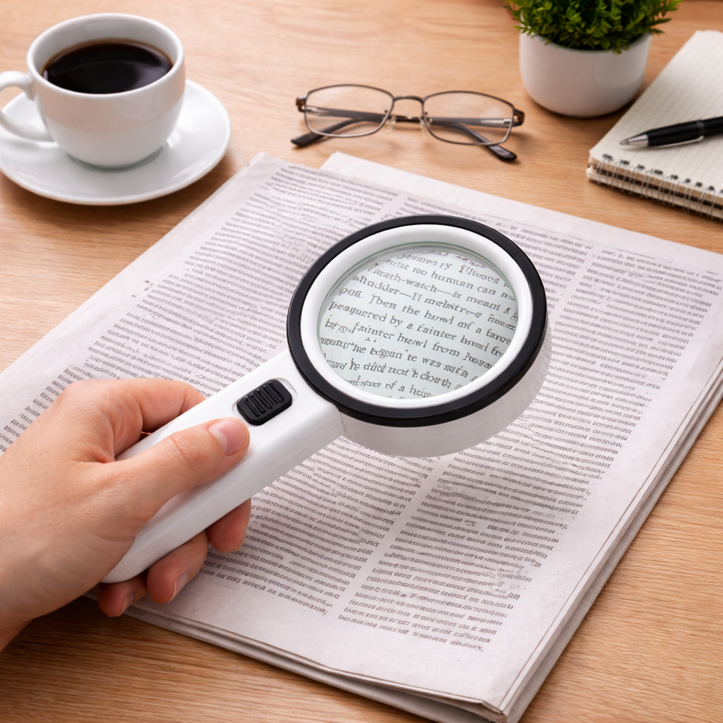 30X LED Magnifying Glass with Light (Handheld) – Small Print & Detailed Inspection