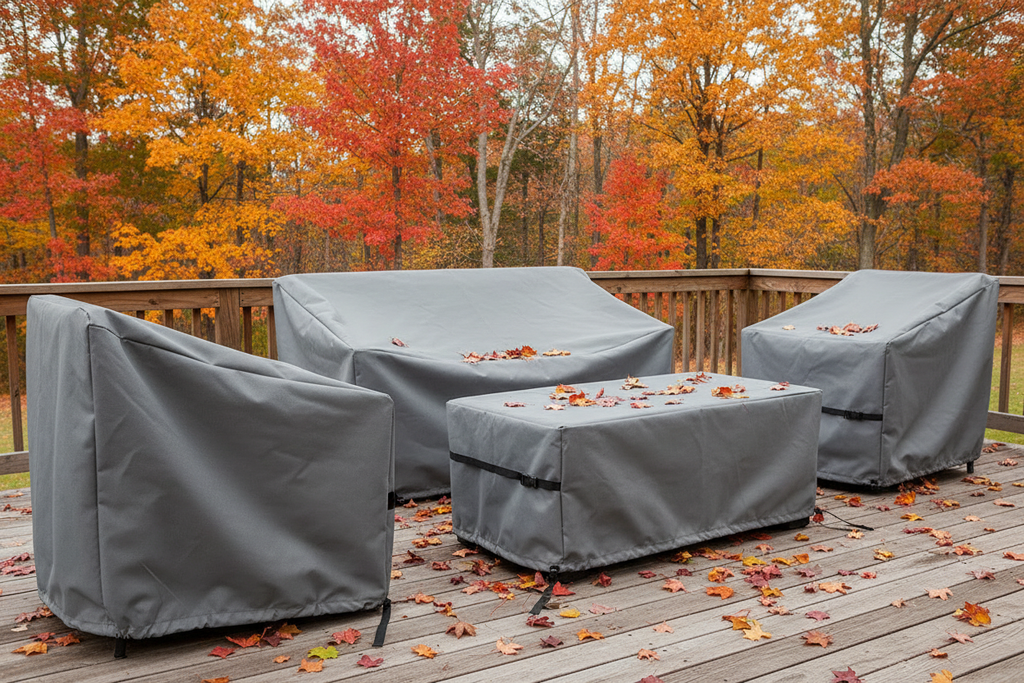 Outdoor Patio Furniture Cover - autumn deck lifestyle