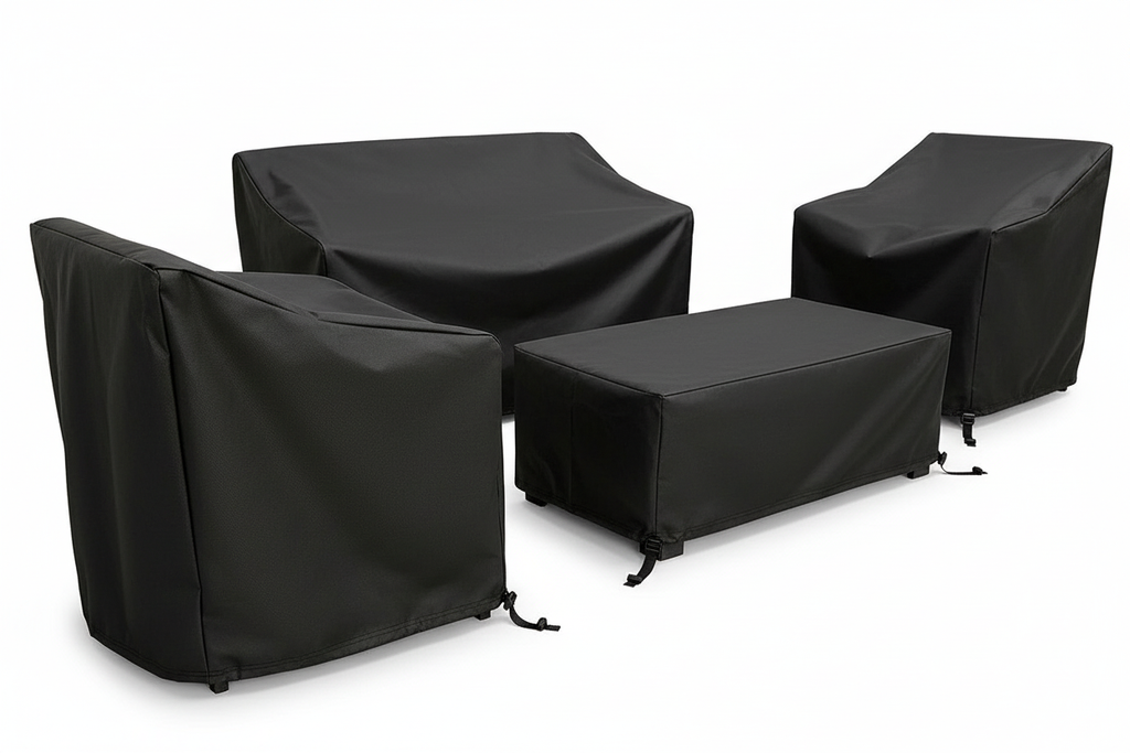 Outdoor Patio Furniture Cover - Black variant with unique angle