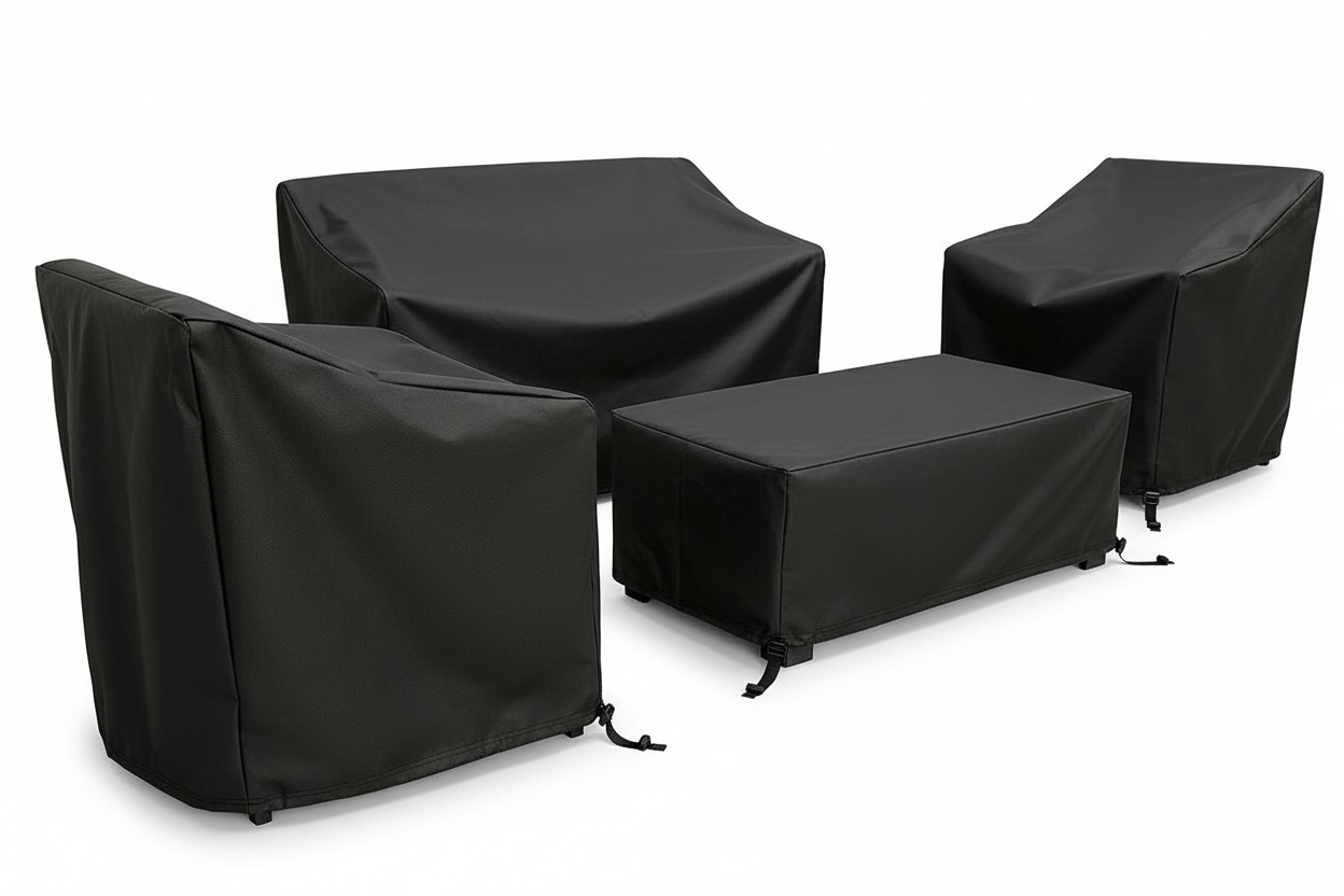 Outdoor Patio Furniture Cover - Black variant with unique angle