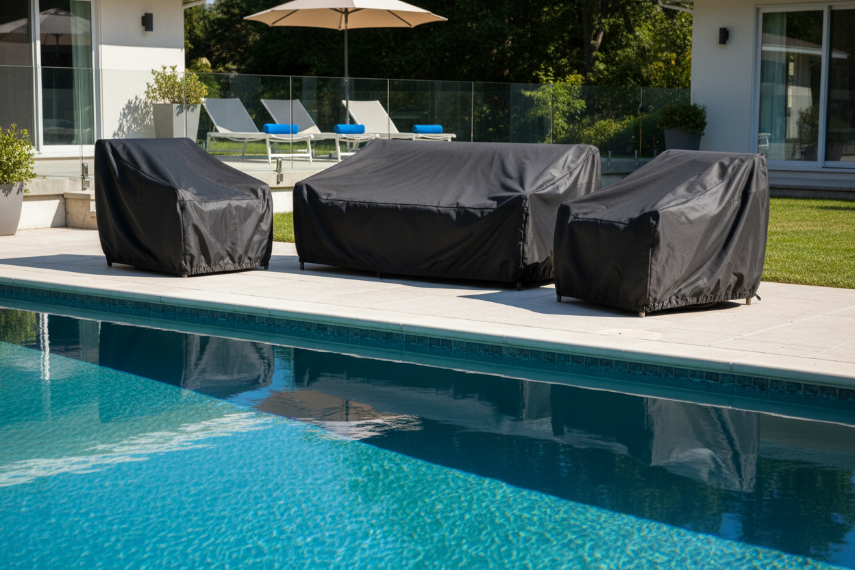 Patio Furniture Cover - poolside view