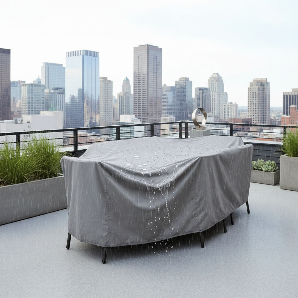 Patio Furniture Cover - urban rooftop terrace