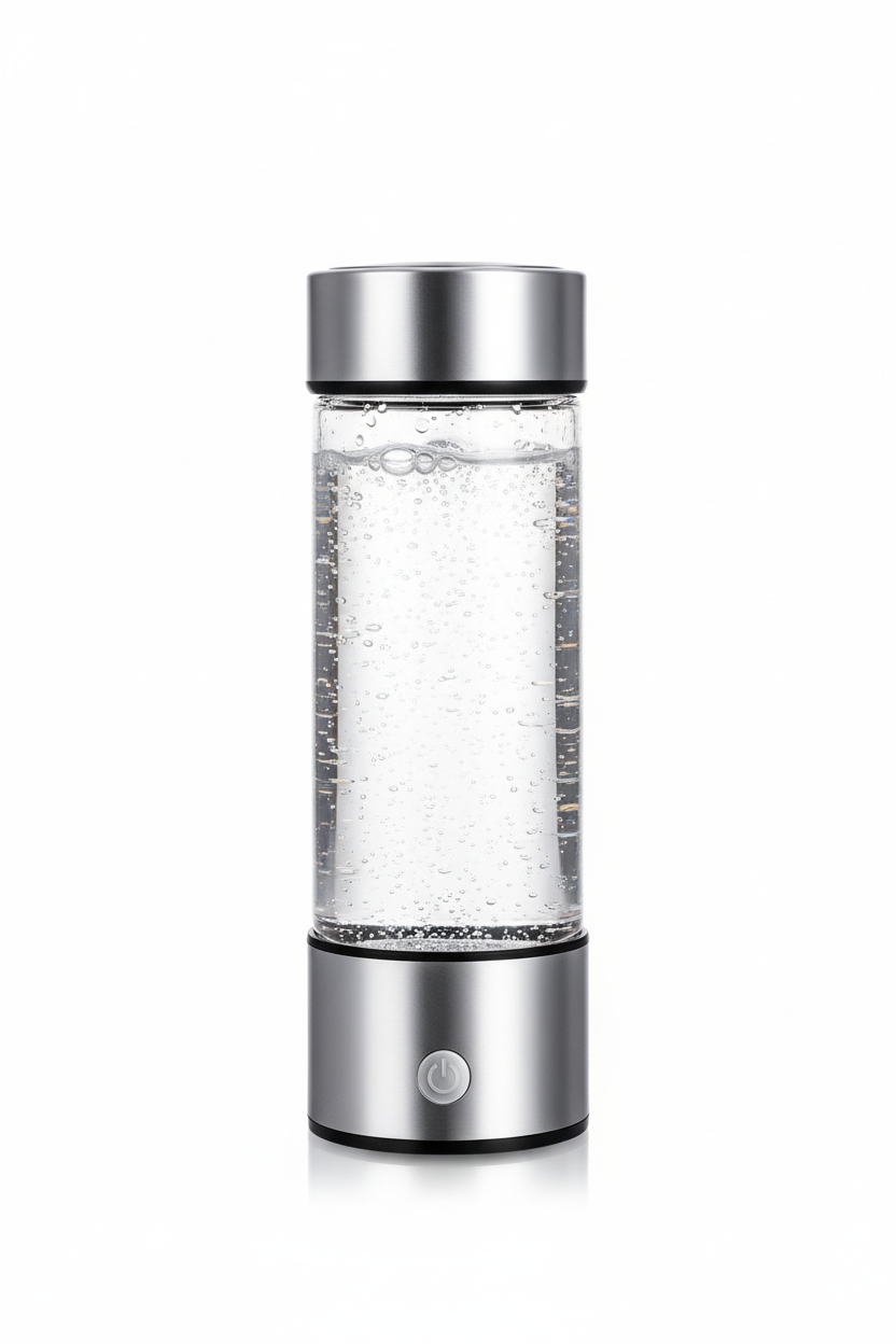 Portable USB Rechargeable Hydrogen Water Generator Bottle on white background