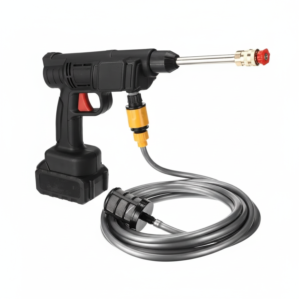 Pressure washer with hose - zoomed out
