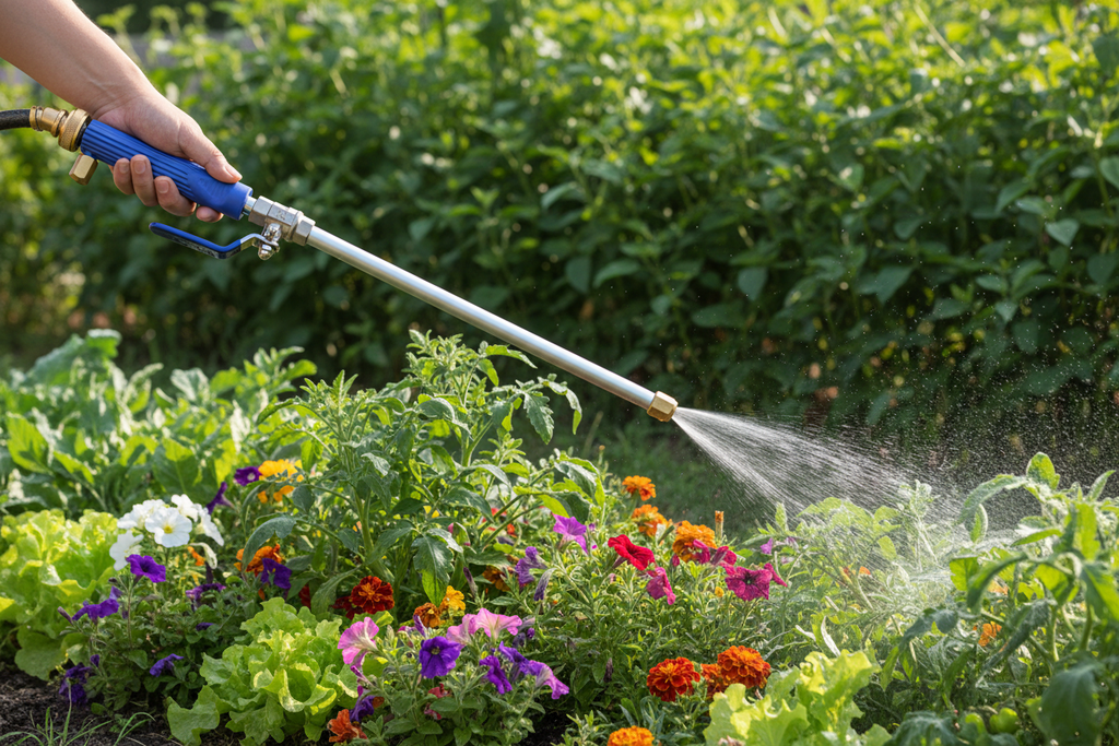 Spray wand in use - garden lifestyle