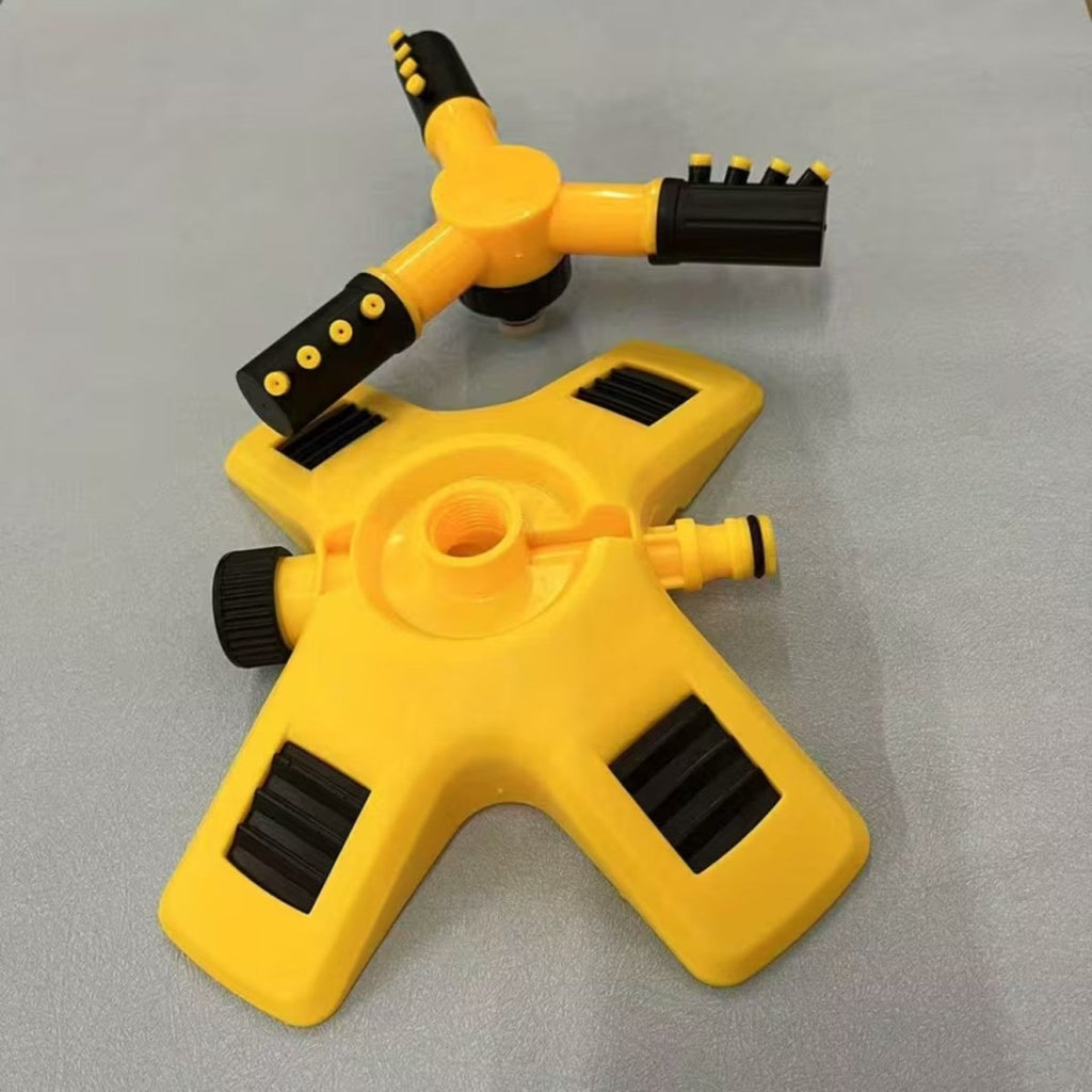 360° Rotating Garden Sprinkler – Triple Nozzle Lawn Water Sprinkler