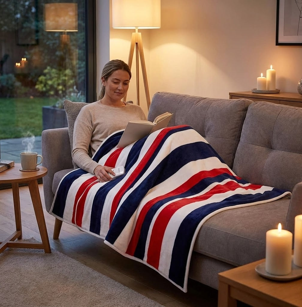 Electric Heated Fleece Throw Blanket with Adjustable Temperature Control