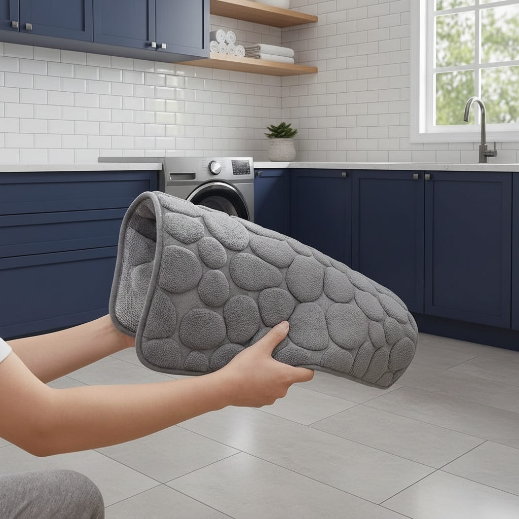 Washing mat - navy laundry room