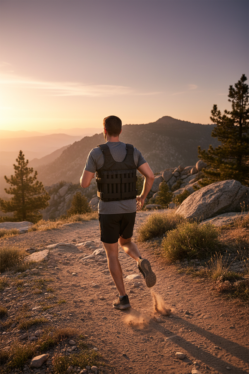 Weighted Training Vest trail running - realistic photo