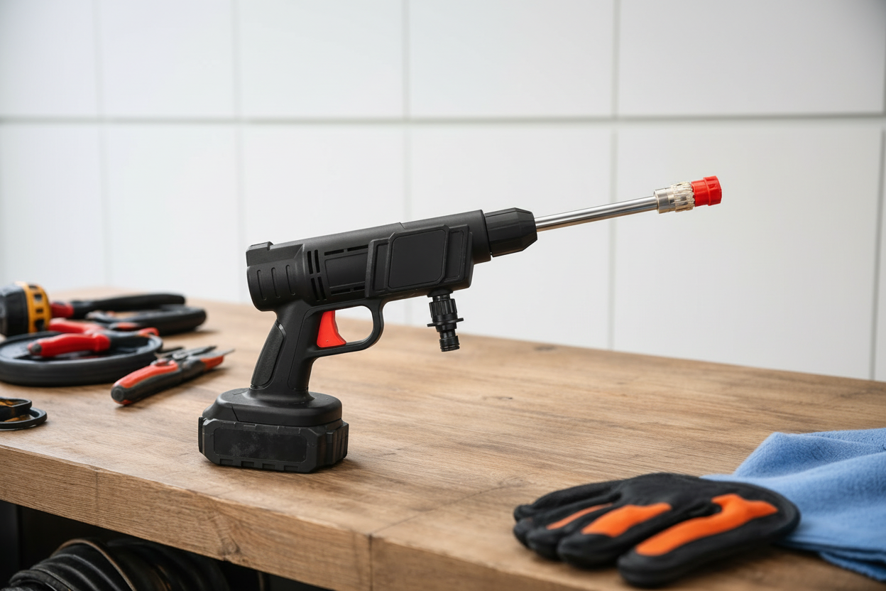 Workshop with modern garage background