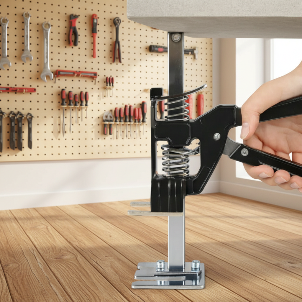 Workshop with pegboard walls